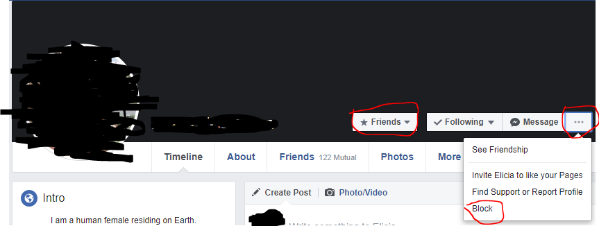 How to unfriend or block someone  to avoid arguments on Facebook
