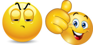 Skepticism and positivity in emoji form.